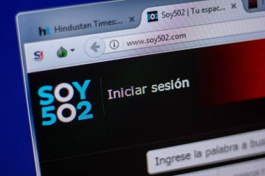 Ryazan, Rusya - 05 Haziran 2018: Soy502 ana web sitesi Pc, url - Soy502.com görüntüleme