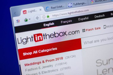 Ryazan, Rusya - 05 Haziran 2018: Lightinthebox ana web sitesi Pc, url - Lightinthebox.com görüntüleme