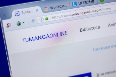 Ryazan, Rusya - 05 Haziran 2018: Tumangaonline ana web sitesi Pc, url - Tumangaonline.com görüntüleme