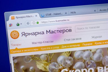 Ryazan, Rusya - 05 Haziran 2018: Livemaster ana web sitesi Pc, url - Livemaster.ru görüntüleme