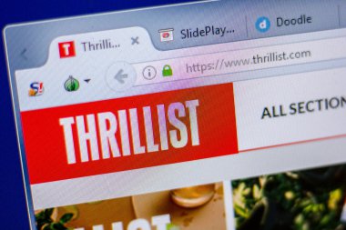 Ryazan, Rusya - 05 Haziran 2018: Thrillist ana web sitesi Pc, url - Thrillist.com görüntüleme