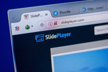 Ryazan, Rusya - 05 Haziran 2018: Slideplayer ana web sitesi Pc, url - Slideplayer.com görüntüleme