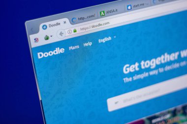 Ryazan, Rusya - 05 Haziran 2018: Web sitesi, ana sayfa Doodle Pc, url - Doodle.com görüntüleme