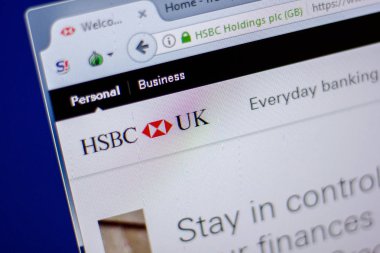 Ryazan, Rusya - 05 Haziran 2018: Hsbc ana web sitesi Pc, url - Hsbc.co.uk görüntüleme