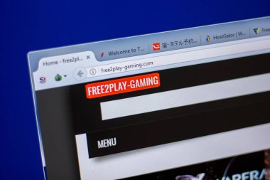 Ryazan, Rusya - 05 Haziran 2018: Free2play Homepage-oyun sitesi Pc, url - Free2play-gaming.com görüntüleme
