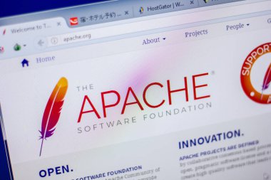 Ryazan, Rusya - 05 Haziran 2018: Ana Apache Web sitesi Pc, url - Apache.org görüntüleme
