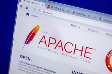 Ryazan, Rusya - 05 Haziran 2018: Ana Apache Web sitesi Pc, url - Apache.org görüntüleme