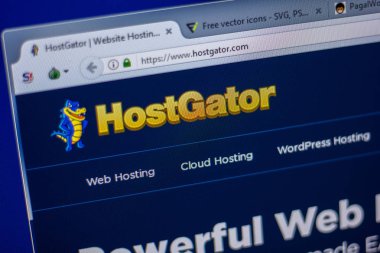 Ryazan, Rusya - 05 Haziran 2018: Hostgator ana web sitesi Pc, url - Hostgator.com görüntüleme
