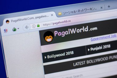 Ryazan, Rusya - 05 Haziran 2018: Pagalworld ana web sitesi Pc, url - Pagalworld.co görüntüleme