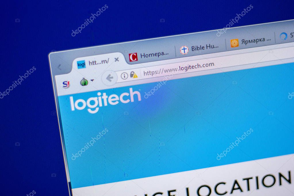 Ryazan, Russia - June 05, 2018: Homepage of Logitech website on the display of PC, url - Logitech.com