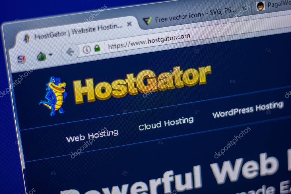 Ryazan, Russia - June 05, 2018: Homepage of HostGator website on the display of PC, url - HostGator.com