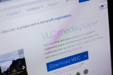 Ryazan, Rusya - 05 Haziran 2018: Videolan ana web sitesi Pc, url - Videolan.org görüntüleme