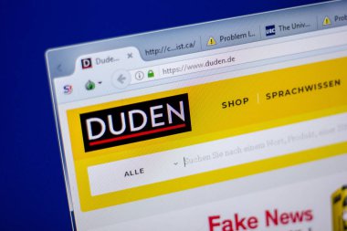 Ryazan, Rusya - 05 Haziran 2018: Düden ana web sitesi Pc, url - Duden.de görüntüleme