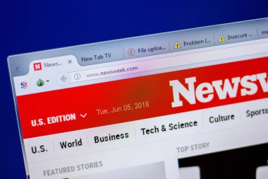 Ryazan, Rusya - 05 Haziran 2018: Newsweek ana web sitesi Pc, url - Newsweek.com görüntüleme