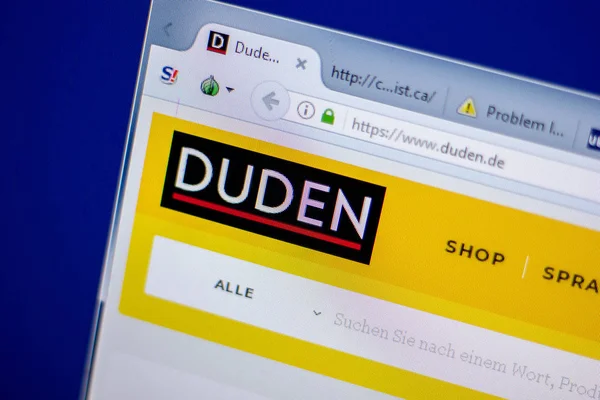 Ryazan, Rusya - 05 Haziran 2018: Düden ana web sitesi Pc, url - Duden.de görüntüleme