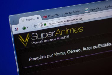 Ryazan, Rusya - 05 Haziran 2018: Superanimes ana web sitesi Pc, url - Superanimes.site görüntüleme