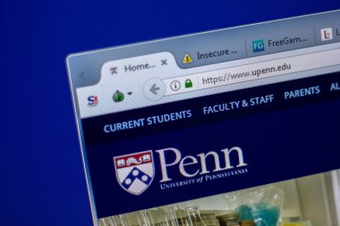 Ryazan, Rusya - 05 Haziran 2018: Pennsylvania Üniversitesi, ana web sitesi Pc, url - Upenn.edu görüntüleme