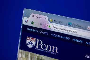 Ryazan, Rusya - 05 Haziran 2018: Pennsylvania Üniversitesi, ana web sitesi Pc, url - Upenn.edu görüntüleme