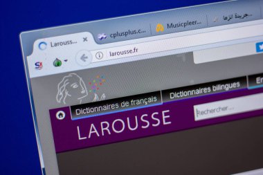 Ryazan, Rusya - 05 Haziran 2018: Larousse ana web sitesi Pc, url - Larousse.fr görüntüleme