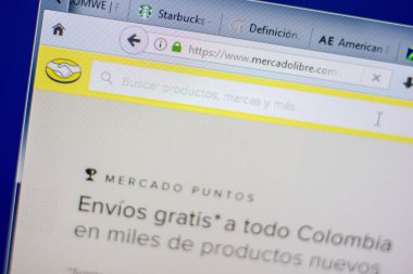 Ryazan, Rusya - 05 Haziran 2018: Mercadolibre ana web sitesi Pc, url - Mercadolibre.com görüntüleme