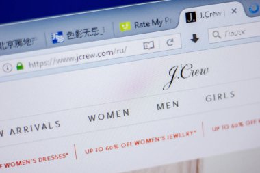 Ryazan, Rusya - 05 Haziran 2018: Jcrew ana web sitesi Pc, url - Jcrew.com görüntüleme