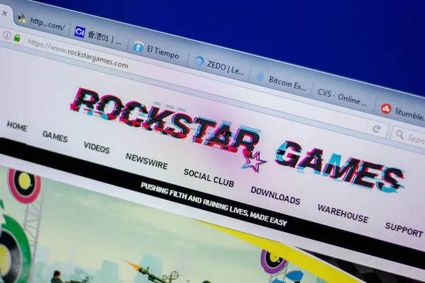 Рязань Російська Федерація Червня 2018 Домашня Сторінка Rockstargames Веб Сайт — стокове фото