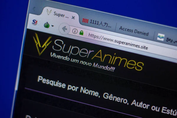 Ryazan, Rusya - 05 Haziran 2018: Superanimes ana web sitesi Pc, url - Superanimes.site görüntüleme