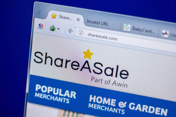 Ryazan, Rusya - 05 Haziran 2018: Shareasale ana web sitesi Pc, url - Shareasale.com görüntüleme