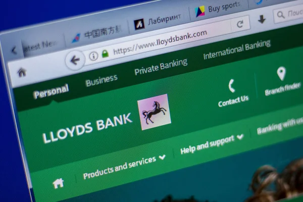 Ryazan, Rusya - 05 Haziran 2018: Lloydsbank ana web sitesi Pc, url - Lloydsbank.com görüntüleme