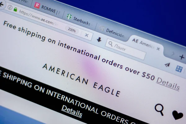 Ryazan, Rusya - 05 Haziran 2018: Ae ana web sitesi Pc, url - Ae.com görüntüleme