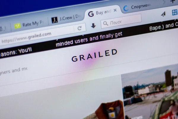 Ryazan, Rusya - 05 Haziran 2018: Grailed ana web sitesi Pc, url - Grailed.com görüntüleme