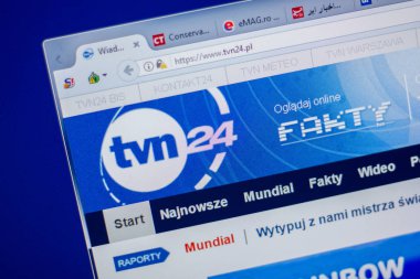 Ryazan, Rusya - 16 Haziran 2018: Tvn24 ana web sitesi Pc, url - Tvn24.pl görüntüleme