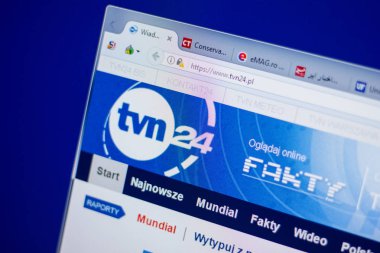 Ryazan, Rusya - 16 Haziran 2018: Tvn24 ana web sitesi Pc, url - Tvn24.pl görüntüleme