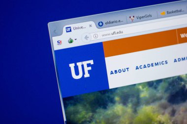 Ryazan, Rusya - 16 Haziran 2018: Florida Üniversitesi, ana web sitesi Pc, url - Ufl.edu görüntüleme