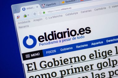 Ryazan, Rusya - 16 Haziran 2018: Eldiario ana web sitesi Pc, url - Eldiario.es görüntüleme