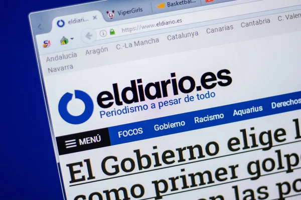 Ryazan, Rusya - 16 Haziran 2018: Eldiario ana web sitesi Pc, url - Eldiario.es görüntüleme