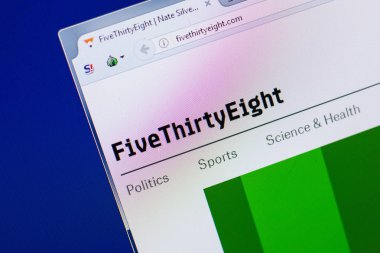 Ryazan, Rusya - 16 Haziran 2018: Fivethirtyeight ana web sitesi Pc, url - Fivethirtyeight.com görüntüleme