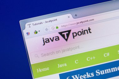 Ryazan, Rusya - 16 Haziran 2018: Javatpoint ana web sitesi Pc, url - Javatpoint.com görüntüleme