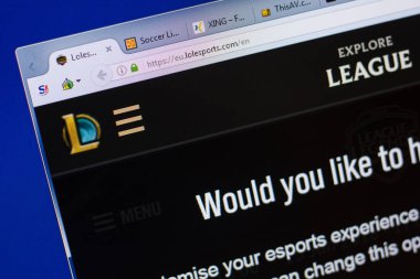 Ryazan, Rusya - 16 Haziran 2018: Lolesports ana web sitesi Pc, url - Lolesports.com görüntüleme