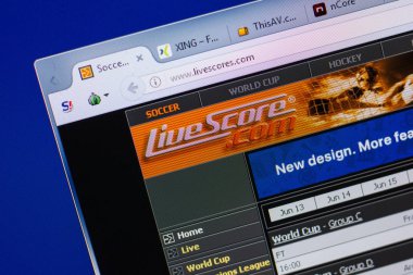 Ryazan, Rusya - 16 Haziran 2018: Livescores ana web sitesi Pc, url - Livescores.com görüntüleme