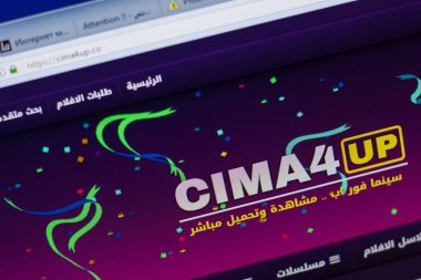 Ryazan, Rusya - 16 Haziran 2018: Cima4up ana web sitesi Pc, url - Cima4up.co görüntüleme