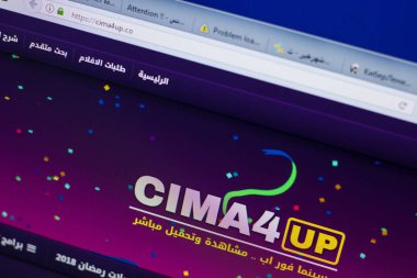 Ryazan, Rusya - 16 Haziran 2018: Cima4up ana web sitesi Pc, url - Cima4up.co görüntüleme