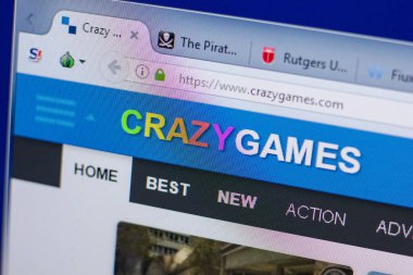 Ryazan, Rusya - 16 Haziran 2018: Crazygames ana web sitesi Pc, url - Crazygames.com görüntüleme