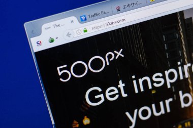 Ryazan, Rusya - 16 Haziran 2018: Ana Pc, url - ekranda 500px Web sitesi 500px.com