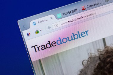 Ryazan, Rusya - 16 Haziran 2018: Tradedoubler ana web sitesi Pc, url - Tradedoubler.com görüntüleme