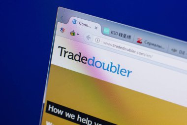 Ryazan, Rusya - 16 Haziran 2018: Tradedoubler ana web sitesi Pc, url - Tradedoubler.com görüntüleme