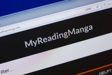 Ryazan, Rusya - 16 Haziran 2018: Myreadingmanga web sitesinin Pc, url - Myreadingmanga.info ekranında ana sayfası