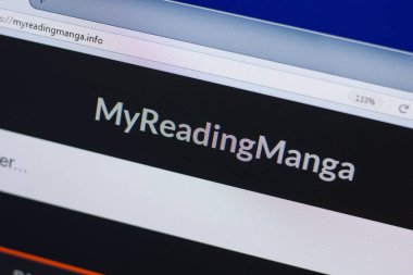 Ryazan, Rusya - 16 Haziran 2018: Myreadingmanga web sitesinin Pc, url - Myreadingmanga.info ekranında ana sayfası