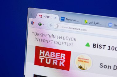 Ryazan, Rusya - 16 Haziran 2018: Habertürk web sitesinin Pc, url - Haberturk.com ekranında yer alan ana sayfası