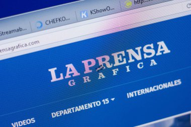 Ryazan, Rusya - 16 Haziran 2018: Laprensagrafica web sitesinin Pc, url - Laprensagrafica.com ekranında ana sayfası